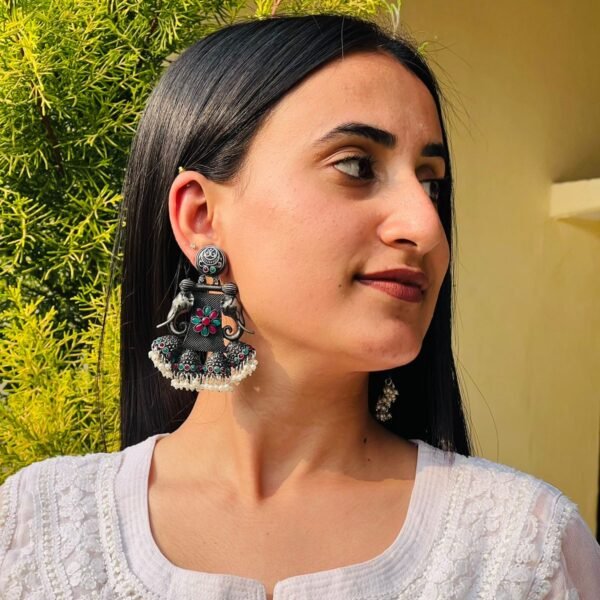 Elephant Oxidised Earrings 🐘✨