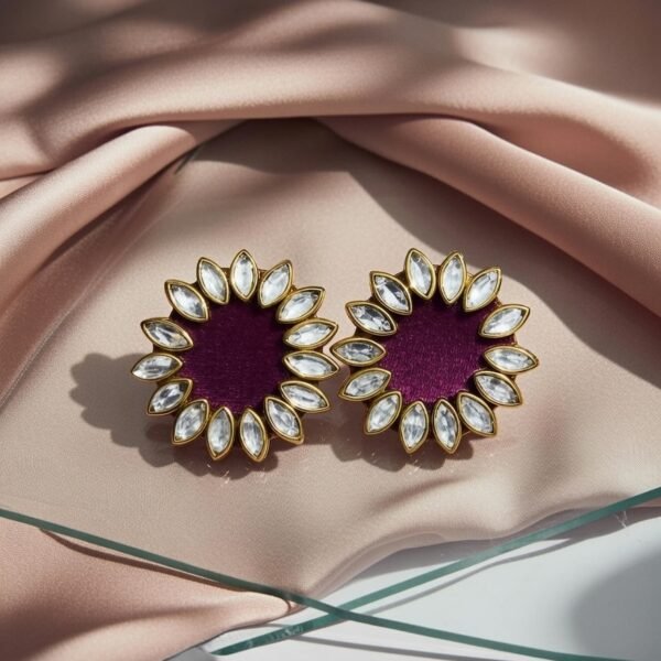 Wine colour Fabric Earrings