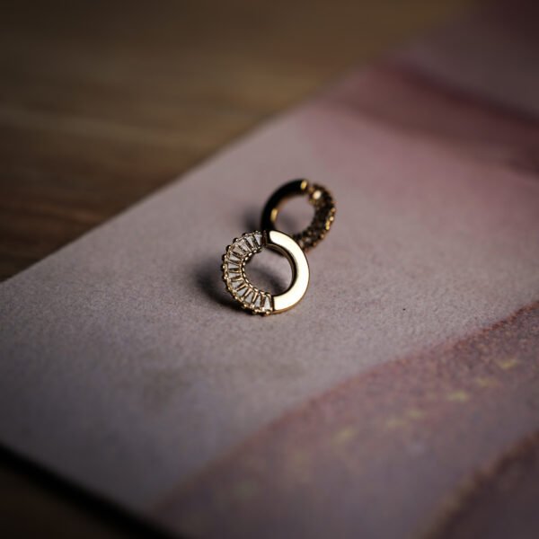 Gold Plated Round Small Stones Earrings