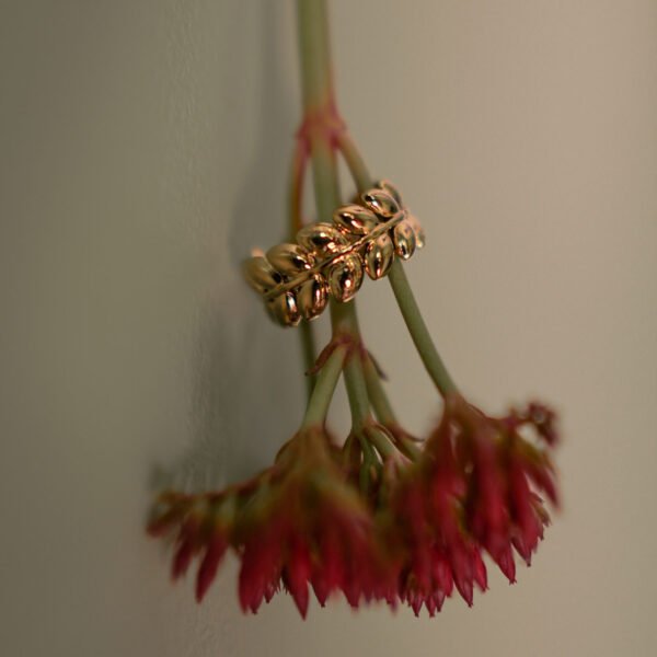 Leaf Adjustable 18k Gold Plated Ring