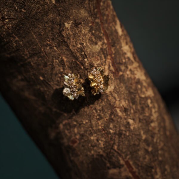 Golden Bloom Crystal Studs