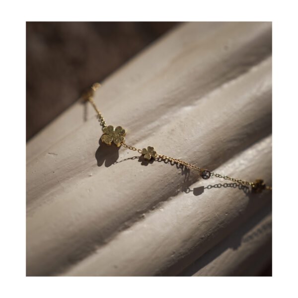 18k Gold Plated Flower Chain Necklace