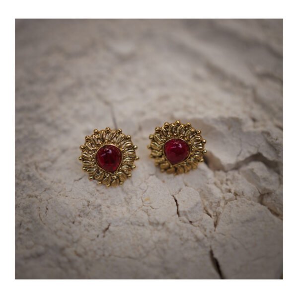 Chamba's Rani Colour Gold Polish Studs